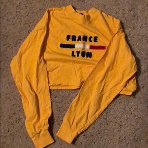 **France Mock Neck Crop Top**